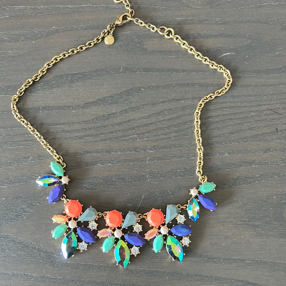 J Crew multi-colored gem necklace
